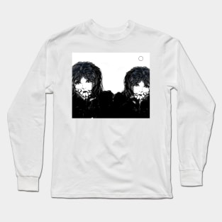 Twinned with dull. Cartoon portrait art. Long Sleeve T-Shirt